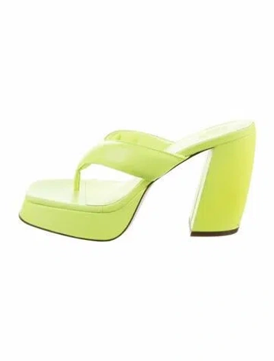 Pre-owned Gia Borghini Leather Slides In Yellow