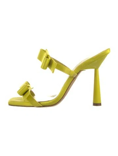 Pre-owned Gia Borghini Leather Slides In Yellow
