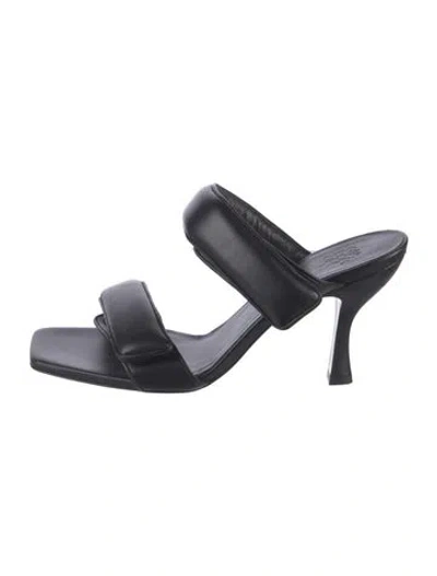 Pre-owned Gia Borghini Leather Slingback Sandals In Black