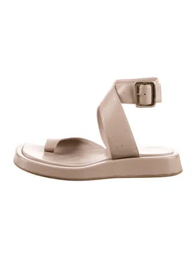 Pre-owned Gia Borghini Leather Slingback Sandals In Brown