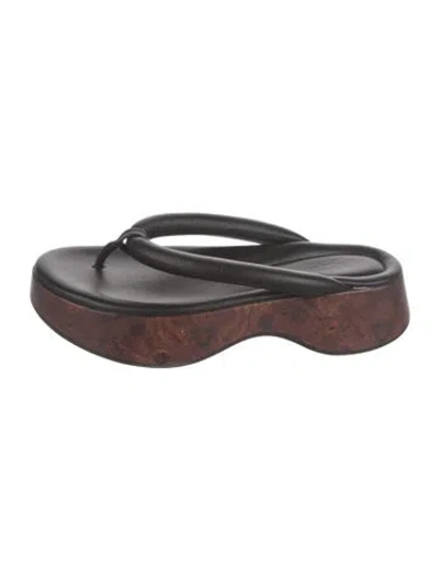 Pre-owned Gia Borghini Leather Slingback Sandals In Brown