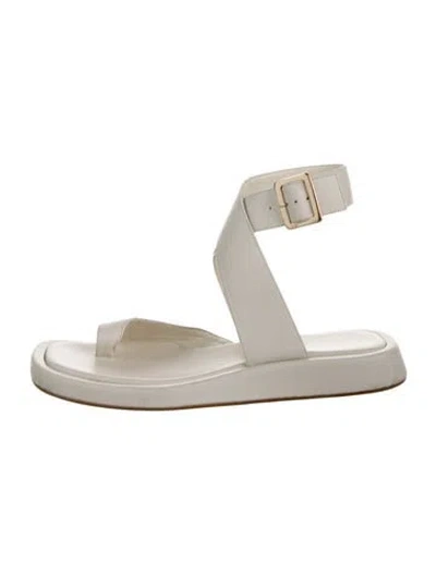 Pre-owned Gia Borghini Leather Slingback Sandals In Neutral