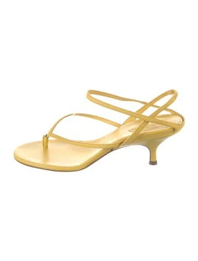 Pre-owned Gia Borghini Leather Slingback Sandals In Yellow