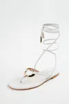 Gia Borghini Levante Flat Leather Sandals In White In White