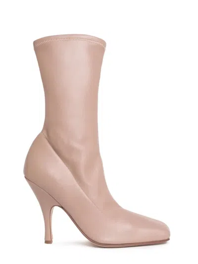 Gia Borghini Loulou Square-toe Slim High Heel Ankle Boots In Pink