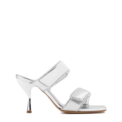 GIA BORGHINI GIA BORGHINI METALLIC LEATHER PERNI SANDALS