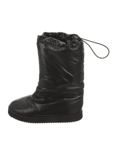 Pre-owned Gia Borghini Nylon Printed Boots In Black