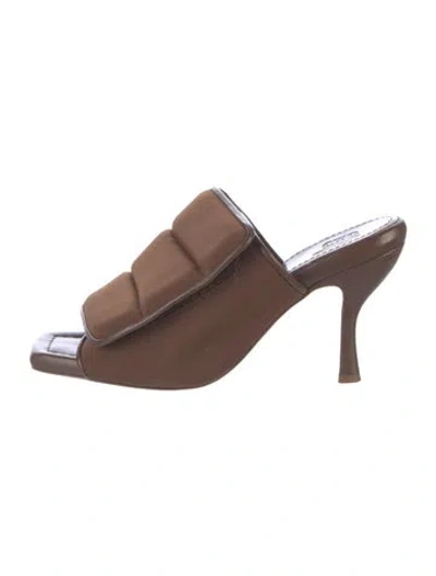 Pre-owned Gia Borghini Nylon Slides In Brown