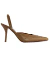 Gia Borghini 85mm Octavie Ostrich Print Leather Heels In Brown