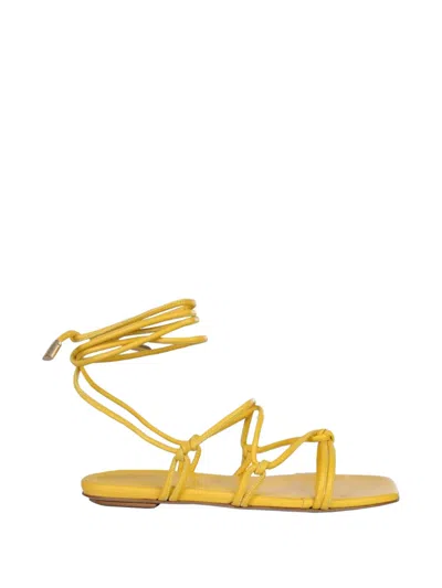 Gia Borghini Glamorous Square Tip Sandals With 1 Cm Heel In Gold
