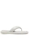 Gia Borghini Padded Leather Flip-flops In Grey