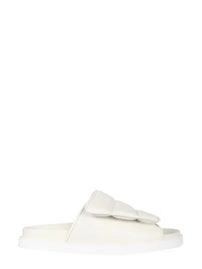 Gia Borghini Padded Slip-on Sandals In White