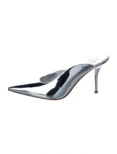 Pre-owned Gia Borghini Patent Leather Mules In Blue