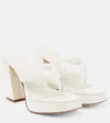 Gia Borghini Patent Leather Platform Sandals In White