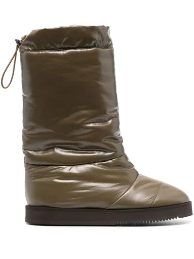 GIA BORGHINI PATENT PADDED KNEE-HIGH BOOTS