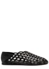 Gia Borghini Peek-a-boo Leather Ballerina Flats In Black