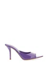 Gia Borghini Glossy Pointed Toe Sandals With 10cm Stiletto Heel In Purple