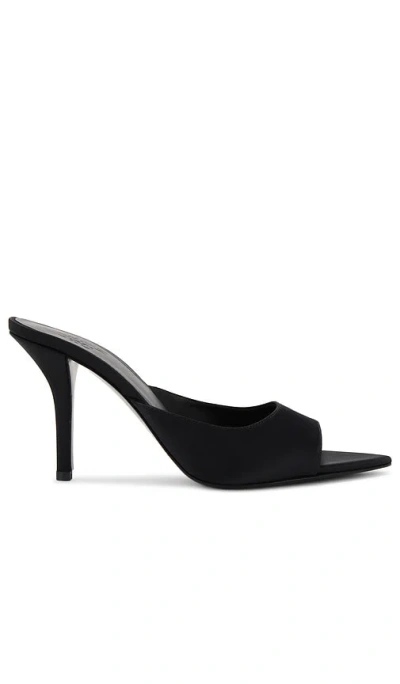 Gia Borghini 90mm Perni 04 Satin Mule Sandals In Black