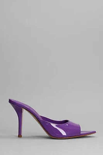 Pre-owned Gia Borghini Perni 04 Sandals In Viola Patent Leather