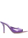 Gia Borghini Glossy Pointed Toe Sandals With 10cm Stiletto Heel In 紫色