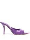 Gia Borghini Pointed Toe Mule In Glossy Purple Leather In Purple