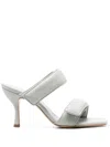 Gia Borghini X Pernille Perni 90mm Leather Mules In Gray