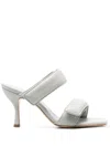 Gia Borghini X Pernille Perni 90mm Leather Mules In Gray