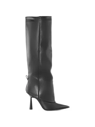 Gia Borghini Point-toe Knee-high Boots In Black