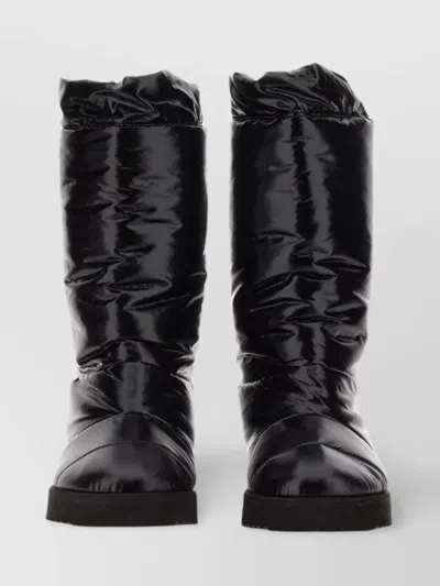 Gia Borghini Quilted Nylon Flat Sole Boots