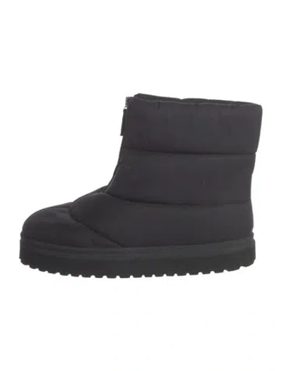 Pre-owned Gia Borghini Quilted Pattern Nylon Snow Boots In Blue