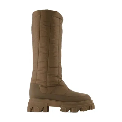 Gia Borghini Quilted Puffer Boots In Brown