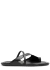 Gia Borghini Riley Leather Thong Sandals In Black