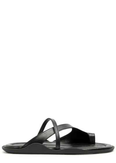 Gia Borghini Riley Leather Thong Sandals In Black