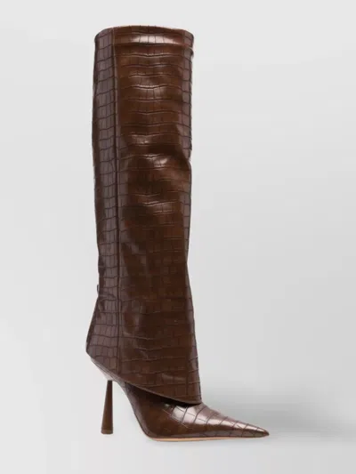 Gia Borghini Ros 31 Crocodile Effect Knee High Boots