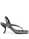 Gia Borghini Gia/rhw Rosie 13 Embellished Leather Thong Sandals In Black