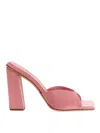 Gia Borghini Eleven Point Five Centimeter Heel Sandal With Square Toe In Pink