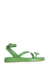 Gia Borghini Green Solid Sandals In Green