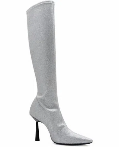 Gia Borghini Rosie 8 Silver Glitter Boots
