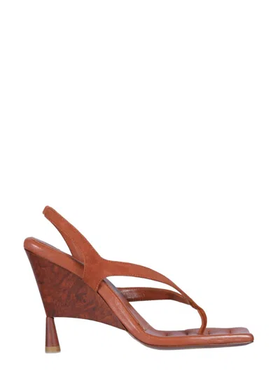 Gia Borghini Rosie Footbed Heel In Brown