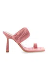 Gia Borghini Square Toe Braided Strap Sandal In Pink