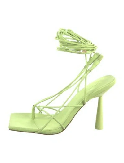Pre-owned Gia Borghini Rubber Slingback Sandals In Green