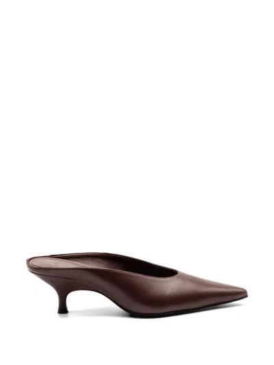 Gia Borghini Sabrina Pointed-toe Mules In Brown
