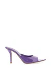 Gia Borghini Glossy Pointed Toe Sandals With 10cm Stiletto Heel In Purple