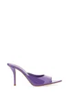 Gia Borghini Glossy Pointed Toe Sandals With 10cm Stiletto Heel In Purple