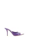 Gia Borghini Pointed Toe Mule In Glossy Purple Leather In Purple