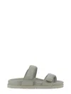 Gia Borghini Woman Sandals Sage Green Size 11 Soft Leather In Grey