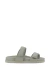 Gia Borghini Woman Sandals Sage Green Size 11 Soft Leather In Grey