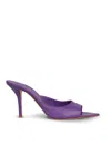 Gia Borghini Pointed Toe Mule In Glossy Purple Leather In Purple