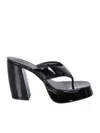 Gia Borghini Woman Thong Sandal Black Size 8 Leather