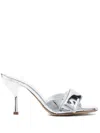 Gia Borghini Silver Alodie Patent Faux Leather Sandals In Mirror